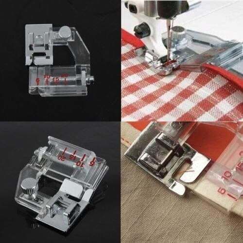 2Pcs Snap On Adjustable Bias Tape Binding Foot For Brother Janome Sewing Machine
