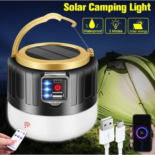 280W Solar LED Camping Light USB Rechargeable Bulb For Outdoor Tent Lamp Portable Lanterns Emergency Lights BBQ Hiking