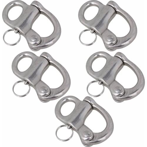 304 Stainless Steel Boat Sailing Bail Snap Shackle Rigging Silver 95mm 5pcs