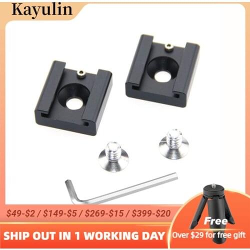Kayulin 2x1/4" Hot Cold Shoe Mount adapter for Blackmagic DSLR Rig Video Light Cinema Camera Cage