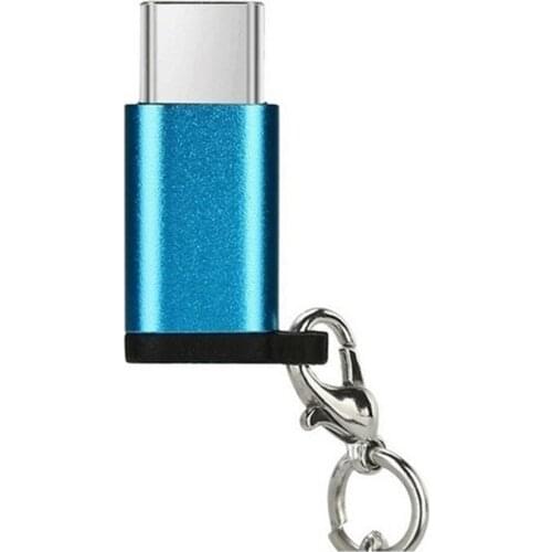 Micro USB To TypeC Adapter Alloy Case Android Micro USB Connector To Type C For Huawei For Xiaomi With Keychain Phone Adaptors