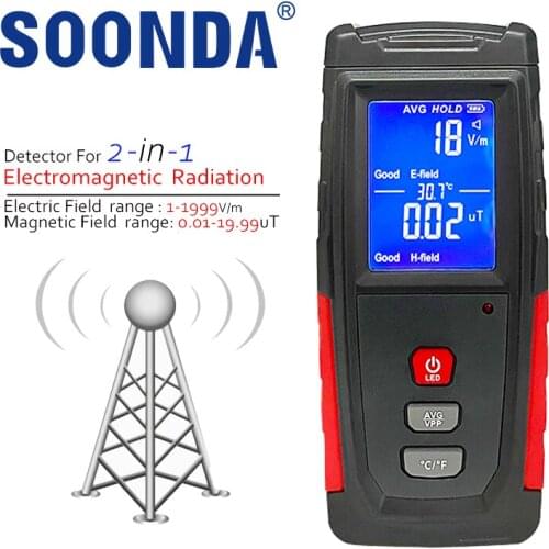 Automatic Alarm 2-in-1 Electric/Magnetic Field Radiation Detector Tester For Environmental Electromagnetic Wave Hygienic Standar