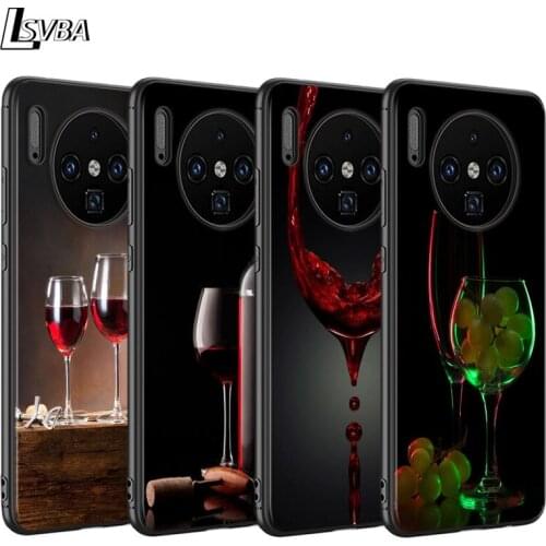 For Huawei Mate 30 20 10 Pro Lite Case Red wine glass Back Shell for Huawei Y9 Y7 Y6 Pro Y5 2019 2018 Phone Case