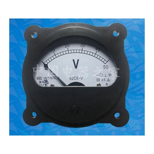 Black Plastic Case Zero Setting Volt Voltmeter Panel Meter Gauge 62C6-V DC 50V 75V 100V 150V 250V 300V 450V 500V 600V