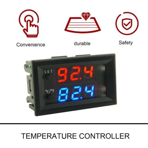 DC12V 20A Digital Temperature Controller DIY Intelligent Mini Thermostat Regulator Waterproof Sensor 0.1 Celsius Accuracy