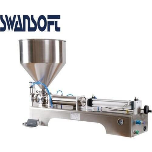 SWANSOFT Paste filling machine Single nozzle large hopper Rotary Valve range 10-100ml quantitative filling and packaging