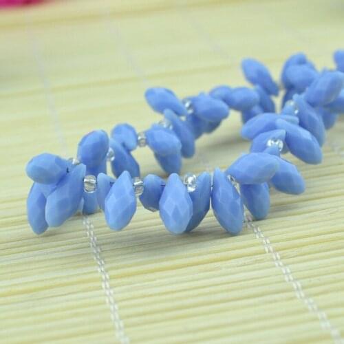 Crystal Jewelry DIY Beads 100pcs 6x12mm Tear Drop Porcelain Spacer Beads Light Blue Color Fit Jewelry Craft Making