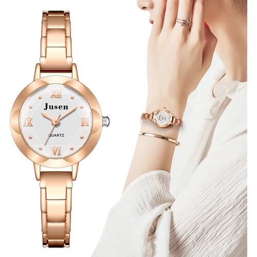 Qualities 2021 Fashion Women Watches Rose Gold Luxury Stainless Steel Ladies Wristwatches Diamond Female Bracelet Watch Gifts