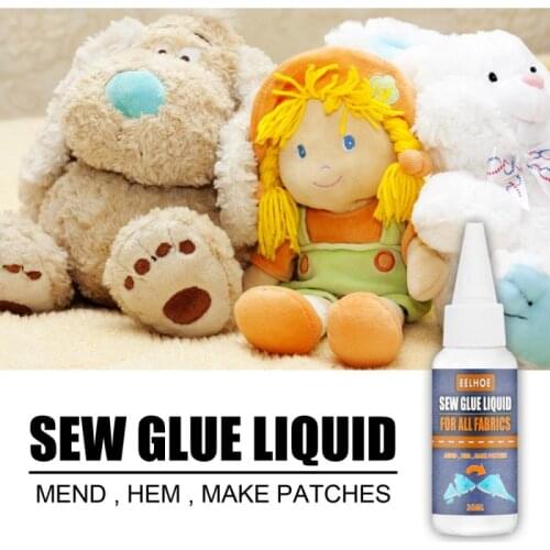 30mL Fast Dry Sew Fabric Glue Plush Toy Repair Glue Fast Bonding Sewing Cloth Glue Cloth Adhesive