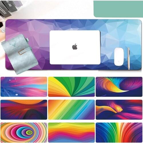 Watercolor Pattern Durable PU Leather Large Gaming Mouse Pad Waterproof Desk Mat Computer Mousepad Keyboard Tablet Protector
