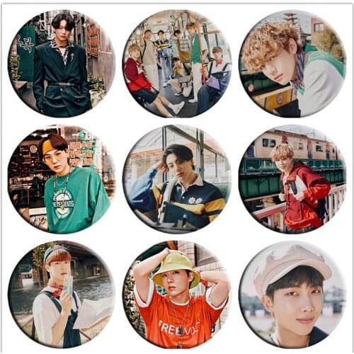Kpop Bangtan Boys Pins Brooches Album Badge Clothes Hat Accessories Backpack Decoration 1pcs Customizable Brooch Custom Pin Gift