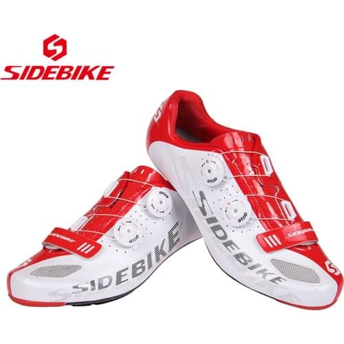SIDEBIKE Lightweight Carbon Fiber Soles Highway Road Bike Racing Shoes Bicycle Cycling Shoes Professional Self-Locking Sneaker