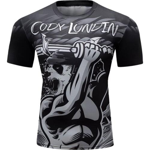 Cody Lundin 2021 Summer Sportswear Custom Design Sublimation Cool Style Rash Guard Short Sleeve BJJ t-shirt
