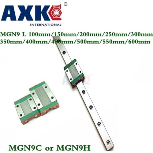 2019 9mm Linear Guide Mgn9 L= 100mm 150mm 200mm 250mm 300mm 350mm 400mm 450mm 500mm 550mm 600mm With 1pcs Mgn9c Or Mgn9h Long