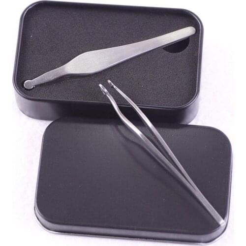 18G/40G Round Head Beauty Clip Trimming Tweezers Steel Round Tip Eyebrow Tweezer Nose Hair Cut Manicure Trimmin