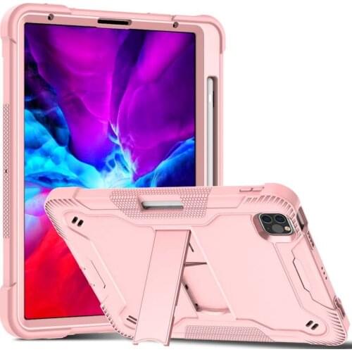 Cute Stand Case For iPad Pro 11 inch 2021 2020 Heavy Duty Armor Hard PC Soft Silicone Tough Casing Kids Safe Skin Cover