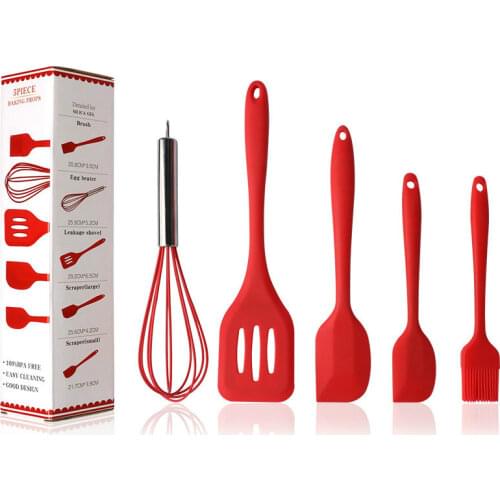 5 pcs Silicone Kitchenware Silicone Utensils Set Non-stick Cookware Cooking Tool Spatula Egg Beaters Shovel Kitchen Utensils Set