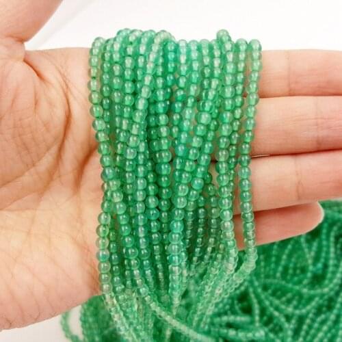 Natural stone AAA Green Onyx Approx 3mm Round Shape beads 39cm DIY Jewelry Making Bracelet Necklace