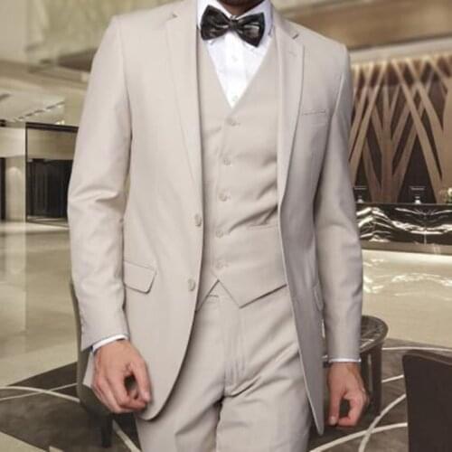 2021 New Custom Made Groomsmen Suits Fashion Handsome High Quality Grey Suits Men Slim Fit Tuxedo For Wedding Dinner Party Sets