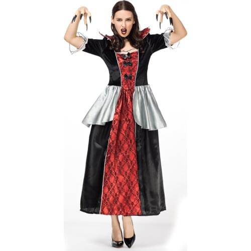 New Halloween Women Carnival Party Vampire Uniform Cosplay Experience Performance Costume Masquerade Top+Skirts