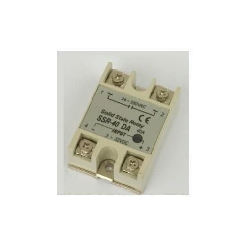High voltage 90-380VAC 40amp Single phase ssr solid state relay, dc control ac white sheel, mould:SSR-40DA