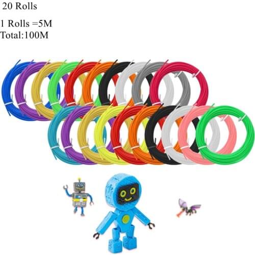 10/20/30Rolls 5/10M 10M PLA Filament Plastic For 3D Pen Printing Filament 3D Printing Supplies Educational Gifts For Kid Toys