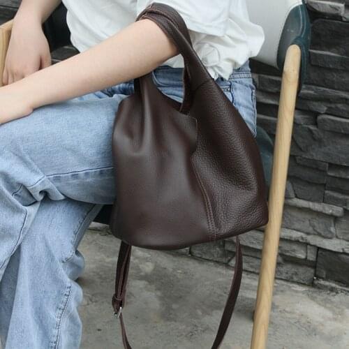 Luxury Designer Handbags Women Composite Bag Soft Genuine Leather Tote Casual Bucket Style Shopper Shoulder Crossbody Female Bag