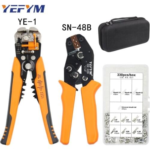 SN-48B Crimping Pliers Tools set for 2.8 4.8 6.3mm Terminals double-deck Kit Bag YE-1 Multifunctional wire stripper Repair Clamp