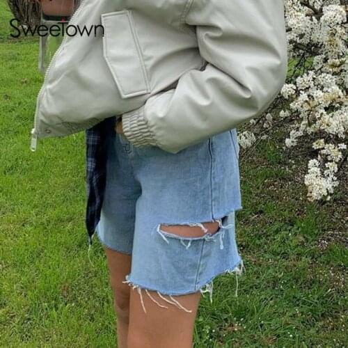 Женские джинсовые шорты Sweetown China At AliExpress