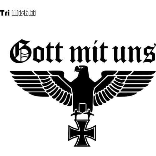 Tri Mishki HZX1135# 20*14.7cm Gott mit uns eagle car sticker Vinyl Decals Motorcycle Accessories Stickers