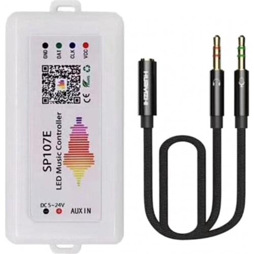 Smart WIFI RGB SP107E Pixel Ic Spi Music Bluetooth Controller For WS2812B, WS2811, SK6812, WS2813, SK6812-RGBW Strip DC5-24V