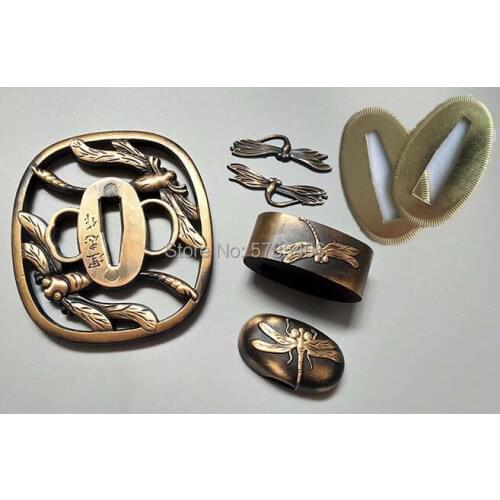 High Quality Set Copper Guard Tsuba Menuki Fuchi Kashira For Japanese Sword Katana