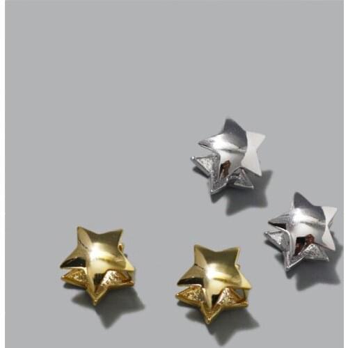 WTLTC Minimal Double Side Star Hoop Earrings for Women Small Pentagram Geometric Earrings 2019 New Clip-on Ear Hoops Earrings