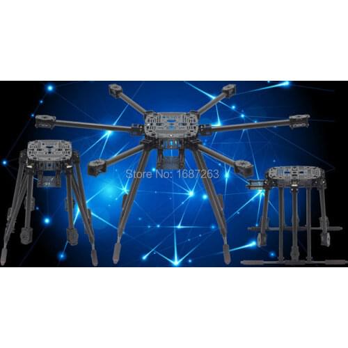 ZD850 850mm Full Carbon Fiber ZD 850 Umbrella Folding 6-axis Hexacopter Frame Kit with Carbon Fiber Landing Skid