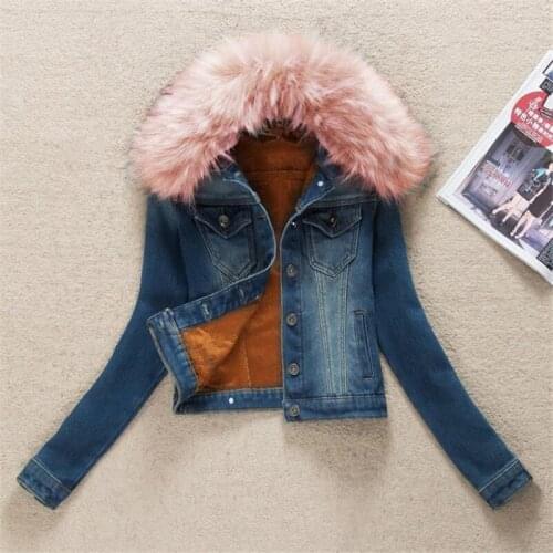 New Plus Velvet Warm Denim Jacket Women Clothes Autumn Winter Coat Slim Large Size 4XL Short Jeans Jacket Female Outerwear K896