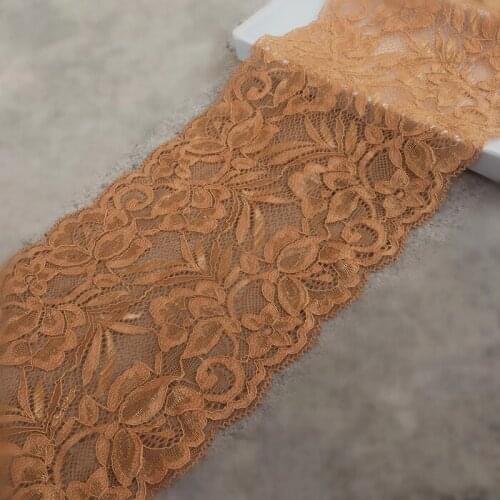 2Meters/lot 15cm wide Exquisite camel stretch embroidery lace accessories ladies clothing skirt underwear lace Z1475