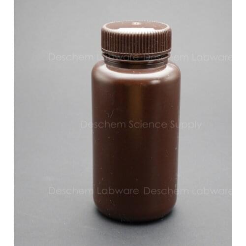 2PCS 250mL Brown HDPE Bottle Wide Mouth Lab Armber Plastic Reagent Bottle