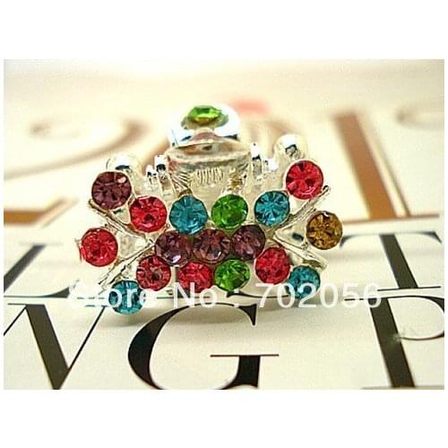 2 cm small rhinestone hair Clamps clasps claw clips Jewelry alloy hair claw hair clip hair accessory mixed 130pcs/lot #3024