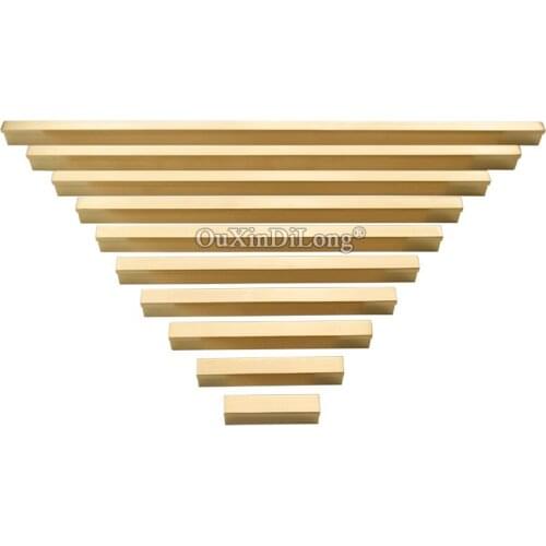 Plus Length 4PCS Solid Brass Kitchen Cabinet Door Handles Cupboard Wardrobe Drawer TV Cabinet Pulls Handles Furniture Hardware