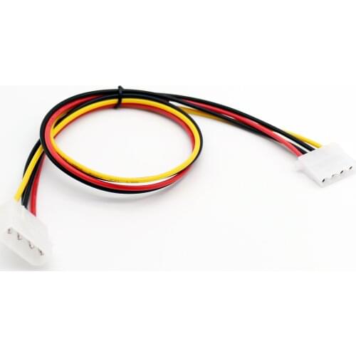 5pcs 50cm/1.5ft IDE 4 PIN Molex Power Male to IDE 4 PIN Molex Female Jack Extension Adapter Connector Cable
