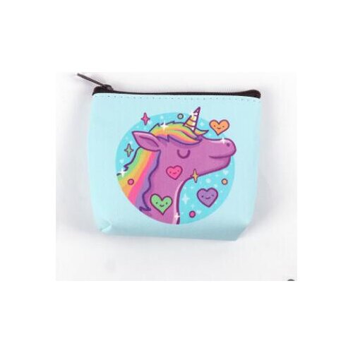 50pcs/lot Cute Girls Unicorn Coin Purse Kids Mini Pvc Wallet Holder Cartoon Pattern Zipper Coin woman unicorn purse
