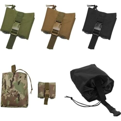 Abay Utility Folding Tactical Magazine Drop Dump Pouch Molle Belt Hunting Airsoft Military Gun Ammo Foldable Recovery Mag Bag