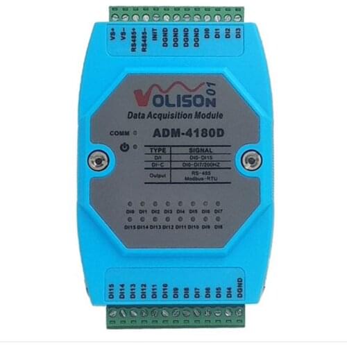 ADM-4180D 16-channel switch acquisition module 16DI digital input module MODBUS RS485 communication