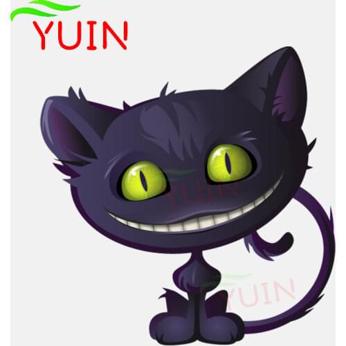 Car Sticker Lovely Grinning Cheshire Cat Icon Decals Accessories Fashion PVC Bumper Window Decoration Waterproof Decal 13*13cm
