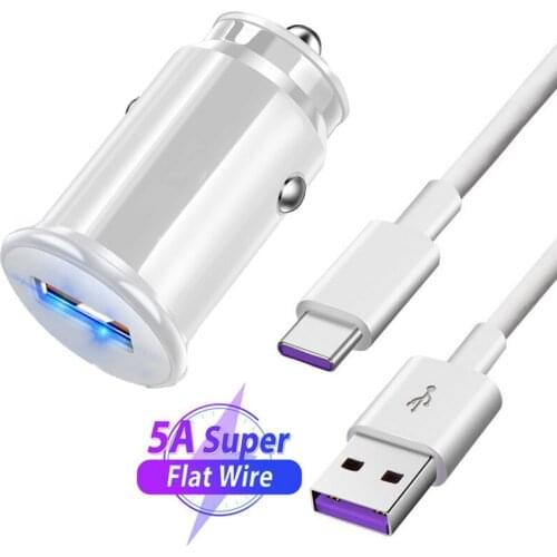 QC 3.0 USB Fast Charging Car Phone Charger For Xiaomi 10 9 8 Redmi k30 K20 Note 8 7 Pro Honor 30 20 10 9 5A Type C Phone Cable