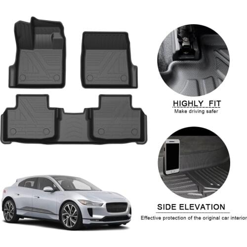 Car Floor Mats For Jaguar I-PACE 2018-2019 Non-slip TPE Waterproof Foot Pad Rubber Carpets Auto Automobile Interior Accessories