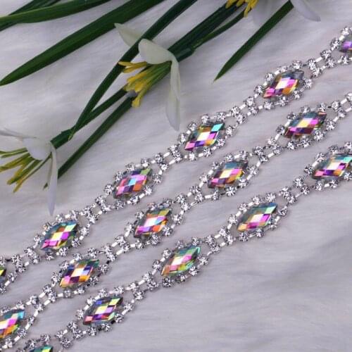 Free Shipping 5yards Rhinestone Chain Bridal Sash Rhinestone Applique, Wedding Applique,Rhinestone Trimming LSRT020