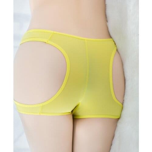 High Elasticity Bottoming shorts Sexy Hollow Out Womens Underwear Transparent Open Crotch Tight Package Hip See Through Shorts