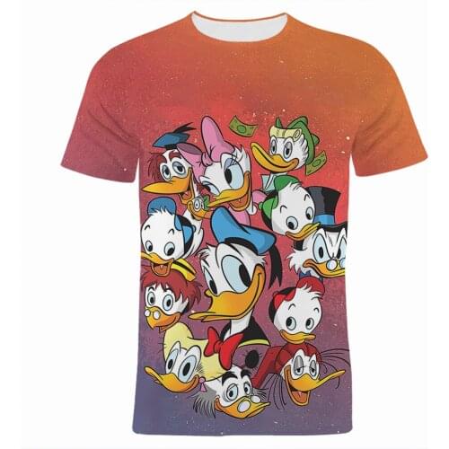 Donald Duck Disney Cartoon Anime Boy Girl Kids T Shirt Casual Summer 3D Printed Women Tee Shirts Oversized Mens Clothing