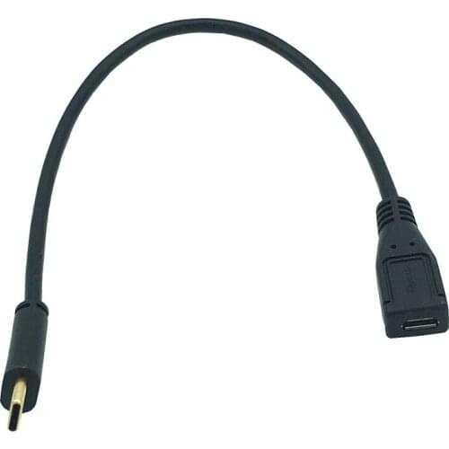 Gold plated 25cm USB3.1 Type C Male To Micro USB 2.0 5Pin Female Data Cable Cord Nexus 5X 6P 0.25m